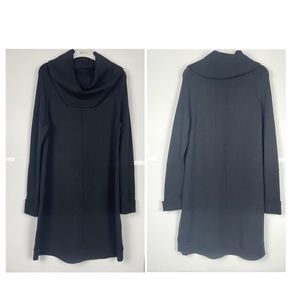 Vince Camuto Woman’s  Mini Black Turtle Neck Knit Longline Sweater Dress Size S
